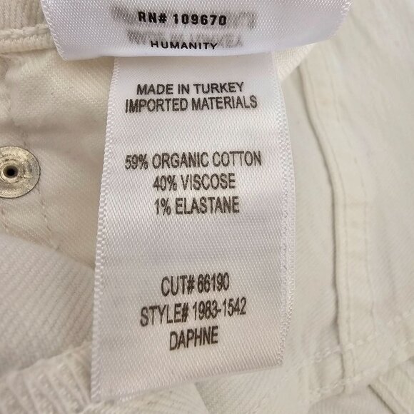 Citizens of Humanity Daphne‎ High-Rise Raw Hem Cropped Jeans White Women Size 33 - Picture 13 of 16